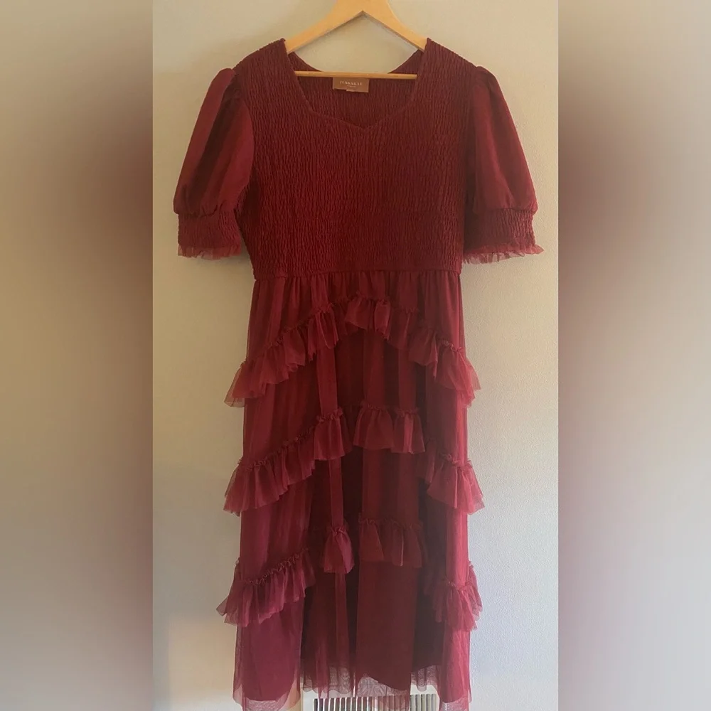 NWOT JESSAKAE Women's Daphne Dress, Burgundy size 1XL - Picture 10 of 16